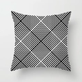 Modern square pillow cover with black and white geometric op-art triangle pattern - Nested Squares Optical Illusion Style (TPR050-38)