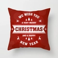 Roter Weihnachtskissenbezug mit weißen Rentier- und Baummustern für festliche Dekoration - Rote Weihnachts-Neujahrssegen (TPR081-29)