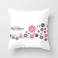 Christmas peach skin pillowcase featuring red and black snowflakes and festive holiday text - Red Black Snowflake Blessing Style (TPR084-15)