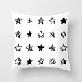 Modern minimalist white cushion cover featuring hand-drawn black star pattern in a grid - Mixed Matrix Stars Style (TPR050-10)