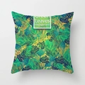 Square floral throw pillow cover with green leaves background print and text - 45x45CM (No Core) / Naturalist Botanical Green Leaves (TPR044-38)