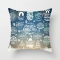 Christmas peach skin pillowcase with reindeer and snowman on gradient background - Gradient Blue White Retro Logo Style (TPR084-37)