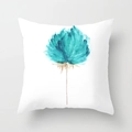 Square floral throw pillow cover with artistic blue botanical print on white fabric - 45x45CM (No Core) / White Artistic Sketchy Flowers (TPR044-15)