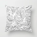Modern square pillow cover featuring gray and white marble texture on a neutral background - Grey and White Marble Veins Style (TPR050-31)