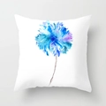 Square white pillowcase featuring watercolor blue flower print for sofa decor - 45x45CM (No Core) / White Watercolor Large Floral (TPR044-14)