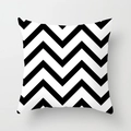 Modern square pillow case featuring a classic black and white zigzag geometric pattern - Classic Black White Zigzag Style (TPR050-8)