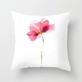 Square white throw pillow cover with a pink watercolor flower print for sofa decor - 45x45CM (No Core) / White Pink Watercolor Floral (TPR044-13)