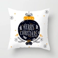 White Christmas pillow cover with black Merry Christmas ornament print - Black White Circle Christmas Ball Style (TPR084-12)