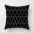 Modern square pillow cover featuring black and white geometric triangle pattern - Centripetal Triangle Patchwork Style (TPR050-6)