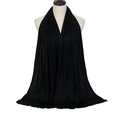 Solid black mercerized cotton jersey scarf shown on a mannequin with soft drape - 170*70cm / Black