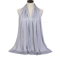 Solid light grey mercerized cotton jersey scarf shown draped on a mannequin - 170*70cm / Light Grey No. 37