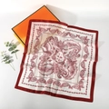 70cm paisley square silk scarf in beige and burgundy with vintage paisley print - 70*70cm / Cream Wine Red Paisley