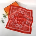 70cm red paisley silk scarf with white floral patterns and matching gift box - 70*70cm / Red White Polka Dot Paisley