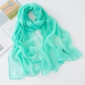 Mint green georgette scarf with soft breathable fabric shown in a stylish circular fold - Emerald Green