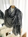 Close-up of leopard print scarf fabric showing soft texture and elegant draped layers - Black Gray Leopard (Gray) / 180*90CM