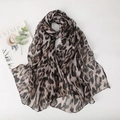 Classic leopard print lightweight scarf shawl for women with elegant flat lay styling - Light Khaki