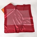 90cm rood-witte vierkante satijnen sjaal met pied-de-poule en stippenpatroon - Wijnrood Hahnentritt Polka Dot