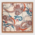 90cm zijden satijnen vierkante sjaal met oranje paisley- en bloemenprint op crème - Paisley - Khaki Aanbevolen
