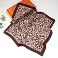 Women's 70cm leopard print square silk scarf in red and black with premium gift box - 70cmx70cm / Red & Black Leopard Contrast (Style 6)