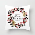 White Christmas pillowcase featuring a gingerbread man wreath with red berries - Gingerbread Man Wreath Blessing Style (TPR084-21)