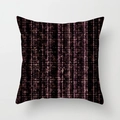 Modern square pillowcase with cyber red and purple digital matrix pattern on black - Red Purple Digital Matrix Style (TPR050-5)