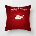 Roter Weihnachtskissenbezug mit Cartoon-Weihnachtsmann und Frohe Weihnachten-Text - Roter Cartoon Spähender Weihnachtsmann (TPR081-35)