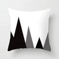 Modern geometric pillow cover with black white and grey abstract mountain pattern - Abstract Peaks Geometric Style (TPR050-22)