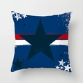 Distressed American flag style throw pillow cover with blue star and red stripes - Retro Star Spangled Texture Style (TPR050-3)