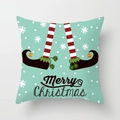 Mint green Christmas pillowcase with snowflake patterns and Merry Christmas text - Mint Green Elf Legs Christmas Style (TPR085-24)