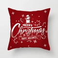 Weihnachts-Kissenbezug mit Schneemann und Merry Christmas Text auf rotem Grund - Roter Handgezeichneter Schneemann Zuckerstange (TPR081-33)