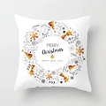 Christmas pillowcase with gold geometric wreath and Merry Christmas text on peach skin fabric - Gold Geometric Wreath Style (TPR084-4)