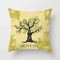 Minimalist square throw pillow cover featuring vintage olive oil tree botanical print - 45x45CM (No Core) / Vintage Beige Olive Oil (TPR044-28)