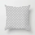 Modern square pillowcase with black geometric square pattern on white fabric - Dense Hollow Squares Style (TPR050-27)
