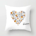 Christmas peach skin pillowcase with golden reindeer heart pattern and holiday greetings - Low Poly Gold Reindeer Heart Style (TPR084-3)