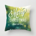 Christmas snowflake pillowcase with reindeer and Happy New Year print on green background - Green Gradient New Year Festival Style (TPR085-31)