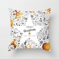 White Christmas pillowcase with golden reindeer and snowflakes patterns in peach skin fabric - Mixed Festive Elements White Style (TPR084-6)