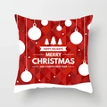 Roter Weihnachtsbaum Kissenbezug mit geometrischem Muster und weißem Dekor - Rotes Geometrisches Patchwork Weihnachten (TPR081-31)