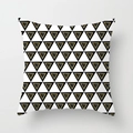 Modern minimalist cushion cover with black white and gold geometric triangle patterns - Black White Gold Geometric Triangles Style (TPR050-40)