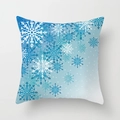 Blue gradient Christmas snowflake pattern peach skin square pillowcase for home decor - Gradient Blue Dense Snowflake Style (TPR085-1)