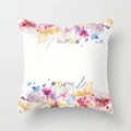 Floral watercolor decorative pillow case with artistic pink and blue flowers - 45x45CM (No Core) / White Artistic Rendered Floral (TPR044-7)