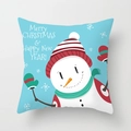 Light blue Christmas snowflake pillowcase with cute snowman and holiday greetings - Light Blue Hand Drawn Snowman Style (TPR085-17)