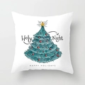 White Christmas pillowcase featuring a hand-painted tree and Happy Holidays text - White Hand Drawn Christmas Tree Style (TPR085-39)