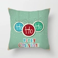 Mint green Christmas snowflake pillowcase with Ho Ho Ho and Merry Christmas print - Mint Green Hanging Balls Art Text Style (TPR085-38)
