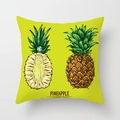 Square yellow decorative pillow cover with pineapple print for home sofa decor - 45x45CM (No Core) / Bright Yellow Pineapple Hand-drawn (TPR044-4)