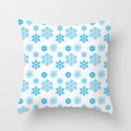 Blue snowflake print on white square throw pillow case for winter home decoration - White Background Regular Blue Snowflake Style (TPR085-5)