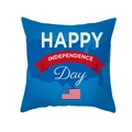 Detail of soft peach skin fabric texture on American Independence Day pillowcase - Dark Blue Happy Independence Day USA Map (TPR178-30) / 45x45cm