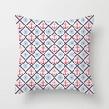 Square nautical pillowcase with red anchors and blue rudders on peach skin fabric - Nautical Anchor Helm Grid (TPR030-32) / 45x45CM (No Core)