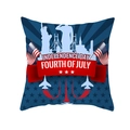 Detail of Independence Day pillow cover featuring Statue of Liberty and US flag patterns - Navy Statue Liberty Bridge Fighter (TPR178-24) / 45x45cm