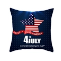 Navy blue US Independence Day pillowcase with stars and stripes star design - Dark Blue Base Large Star Independence Ribbon (TPR178-23) / 45x45cm