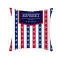 Detail of red and blue striped Independence Day pillow cover with July 4th star pattern - Vertical Stripes Stars Independence Shield (TPR178-20) / 45x45cm